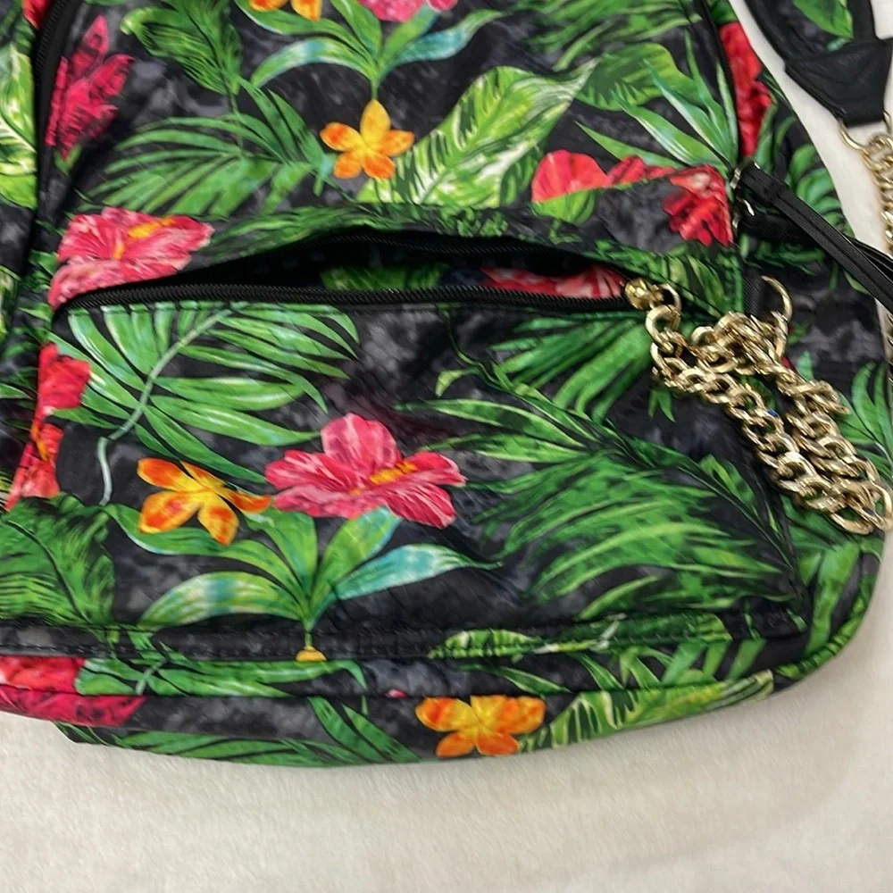 VICTORIAS SECRET FLORAL  Print Backpack with Chain Detail - Picture 6 of 11